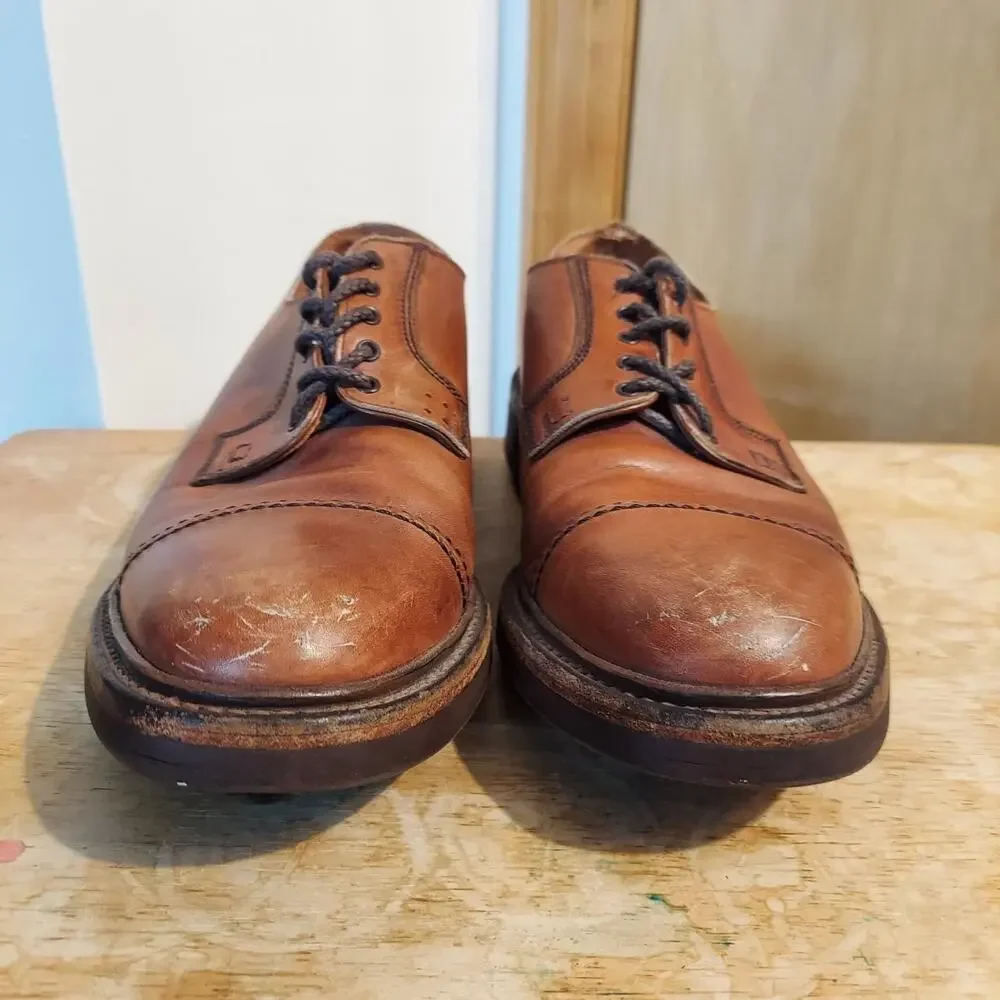 Polo Ralph Lauren England 94% Ridgeway Men's US 8 D Brown Leather Oxfords